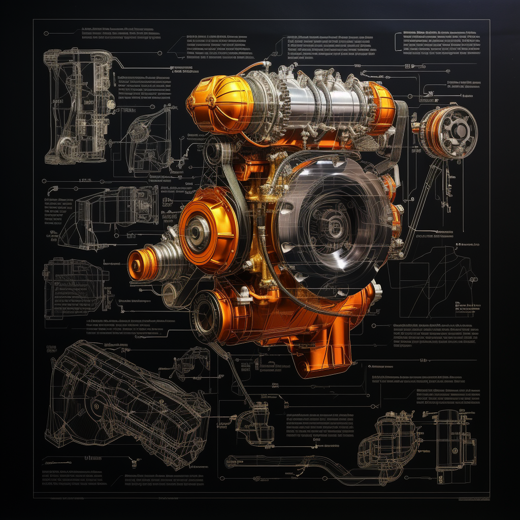 motor de coche infografia